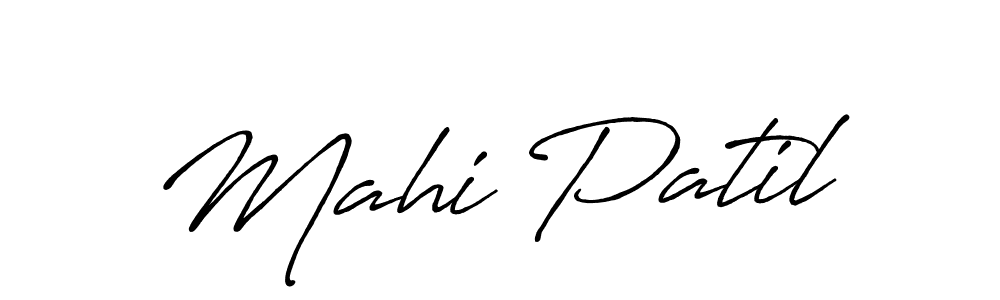 if you are searching for the best signature style for your name Mahi Patil. so please give up your signature search. here we have designed multiple signature styles  using Antro_Vectra_Bolder. Mahi Patil signature style 7 images and pictures png