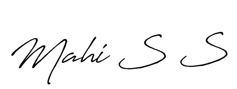 Use a signature maker to create a handwritten signature online. With this signature software, you can design (Antro_Vectra_Bolder) your own signature for name Mahi S S. Mahi S S signature style 7 images and pictures png
