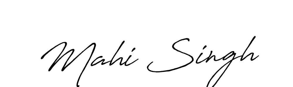 How to make Mahi Singh name signature. Use Antro_Vectra_Bolder style for creating short signs online. This is the latest handwritten sign. Mahi Singh signature style 7 images and pictures png