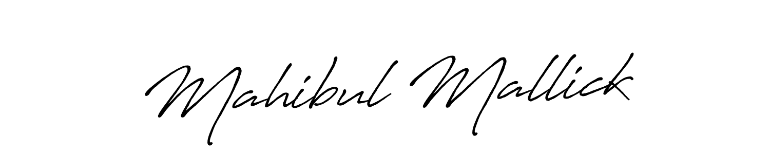 Use a signature maker to create a handwritten signature online. With this signature software, you can design (Antro_Vectra_Bolder) your own signature for name Mahibul Mallick. Mahibul Mallick signature style 7 images and pictures png