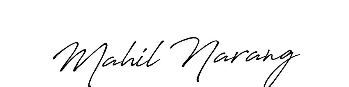 Use a signature maker to create a handwritten signature online. With this signature software, you can design (Antro_Vectra_Bolder) your own signature for name Mahil Narang. Mahil Narang signature style 7 images and pictures png