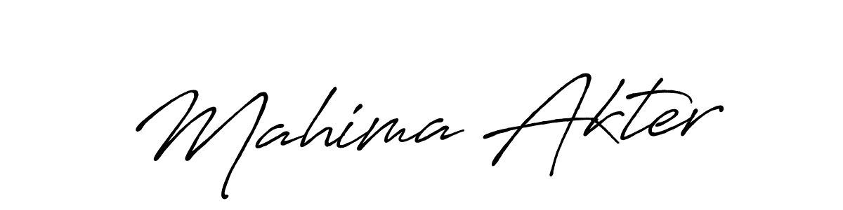 Make a beautiful signature design for name Mahima Akter. With this signature (Antro_Vectra_Bolder) style, you can create a handwritten signature for free. Mahima Akter signature style 7 images and pictures png
