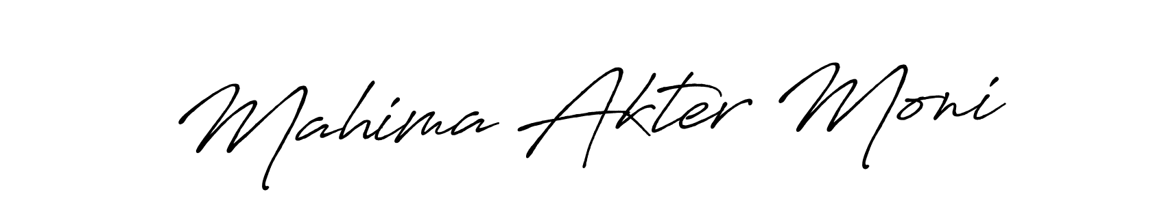 Create a beautiful signature design for name Mahima Akter Moni. With this signature (Antro_Vectra_Bolder) fonts, you can make a handwritten signature for free. Mahima Akter Moni signature style 7 images and pictures png