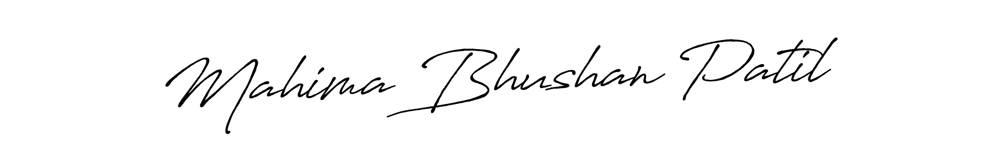Create a beautiful signature design for name Mahima Bhushan Patil. With this signature (Antro_Vectra_Bolder) fonts, you can make a handwritten signature for free. Mahima Bhushan Patil signature style 7 images and pictures png
