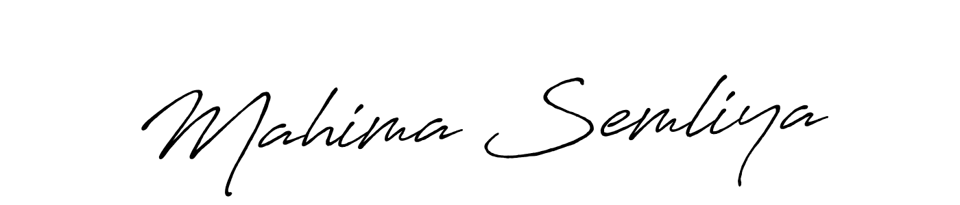 Create a beautiful signature design for name Mahima Semliya. With this signature (Antro_Vectra_Bolder) fonts, you can make a handwritten signature for free. Mahima Semliya signature style 7 images and pictures png