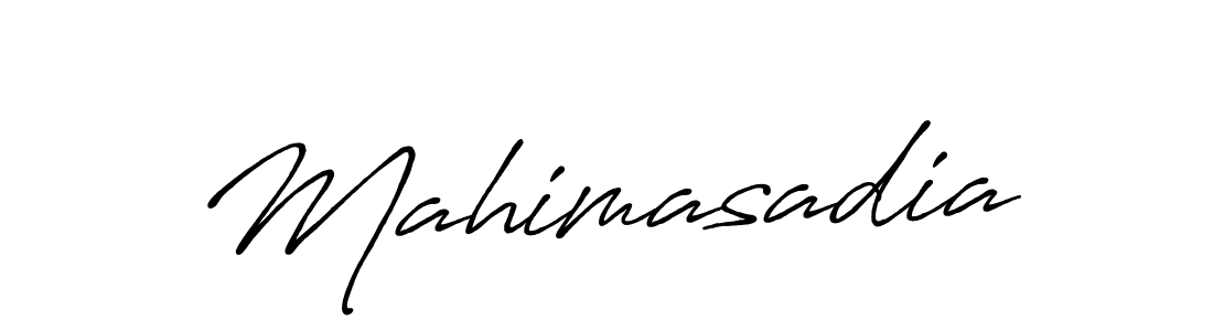 The best way (Antro_Vectra_Bolder) to make a short signature is to pick only two or three words in your name. The name Mahimasadia include a total of six letters. For converting this name. Mahimasadia signature style 7 images and pictures png