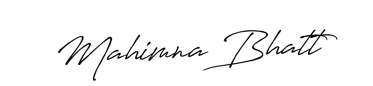 Use a signature maker to create a handwritten signature online. With this signature software, you can design (Antro_Vectra_Bolder) your own signature for name Mahimna Bhatt. Mahimna Bhatt signature style 7 images and pictures png