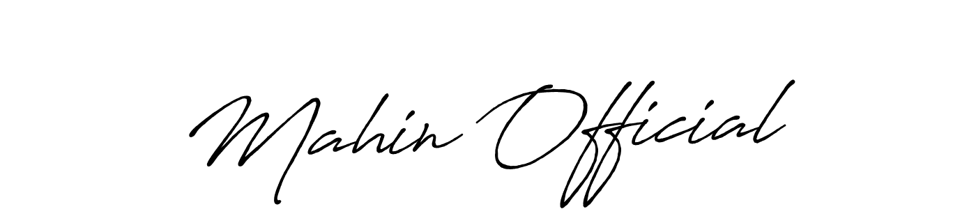 Design your own signature with our free online signature maker. With this signature software, you can create a handwritten (Antro_Vectra_Bolder) signature for name Mahin Official. Mahin Official signature style 7 images and pictures png