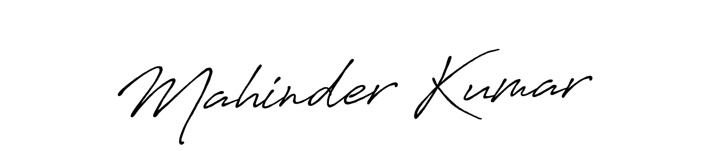 Make a beautiful signature design for name Mahinder Kumar. With this signature (Antro_Vectra_Bolder) style, you can create a handwritten signature for free. Mahinder Kumar signature style 7 images and pictures png