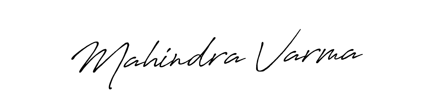 How to make Mahindra Varma name signature. Use Antro_Vectra_Bolder style for creating short signs online. This is the latest handwritten sign. Mahindra Varma signature style 7 images and pictures png