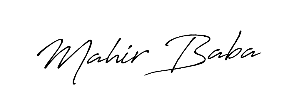 How to make Mahir Baba name signature. Use Antro_Vectra_Bolder style for creating short signs online. This is the latest handwritten sign. Mahir Baba signature style 7 images and pictures png