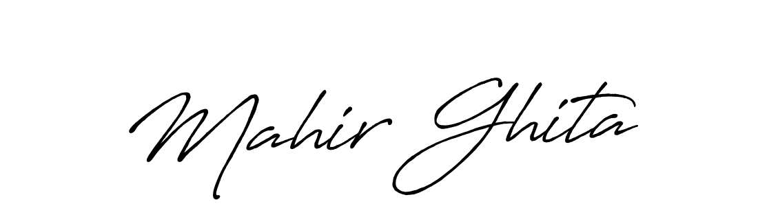 Make a beautiful signature design for name Mahir Ghita. With this signature (Antro_Vectra_Bolder) style, you can create a handwritten signature for free. Mahir Ghita signature style 7 images and pictures png