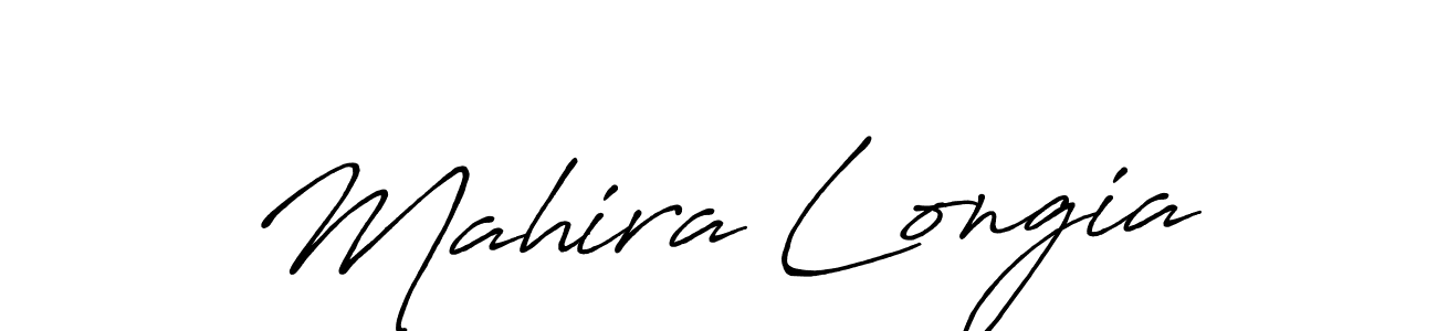 Make a beautiful signature design for name Mahira Longia. With this signature (Antro_Vectra_Bolder) style, you can create a handwritten signature for free. Mahira Longia signature style 7 images and pictures png
