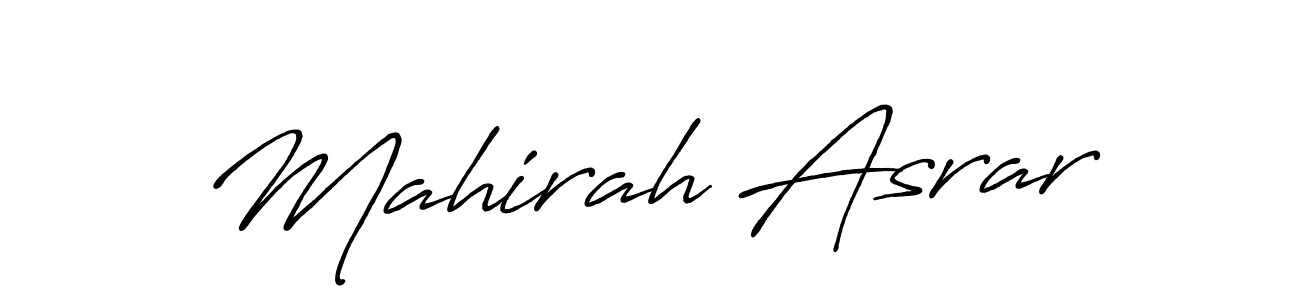 How to make Mahirah Asrar name signature. Use Antro_Vectra_Bolder style for creating short signs online. This is the latest handwritten sign. Mahirah Asrar signature style 7 images and pictures png