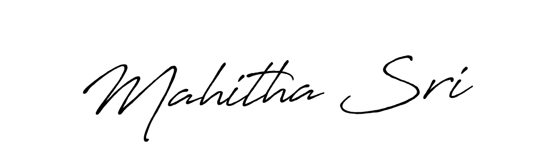 Also You can easily find your signature by using the search form. We will create Mahitha Sri name handwritten signature images for you free of cost using Antro_Vectra_Bolder sign style. Mahitha Sri signature style 7 images and pictures png