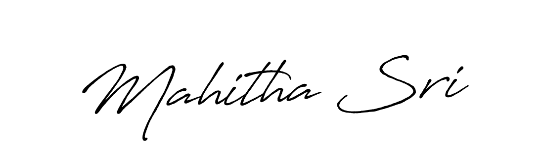 Make a beautiful signature design for name Mahitha Sri. With this signature (Antro_Vectra_Bolder) style, you can create a handwritten signature for free. Mahitha Sri signature style 7 images and pictures png