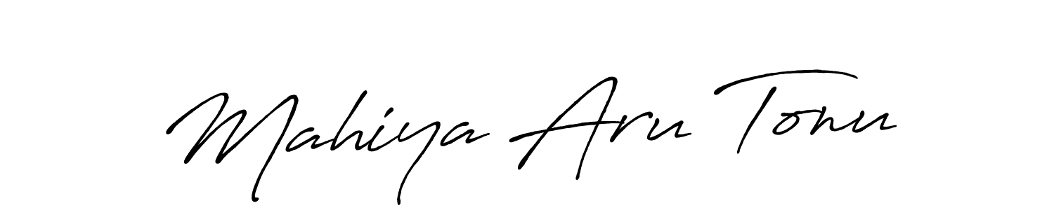 Create a beautiful signature design for name Mahiya Aru Tonu. With this signature (Antro_Vectra_Bolder) fonts, you can make a handwritten signature for free. Mahiya Aru Tonu signature style 7 images and pictures png