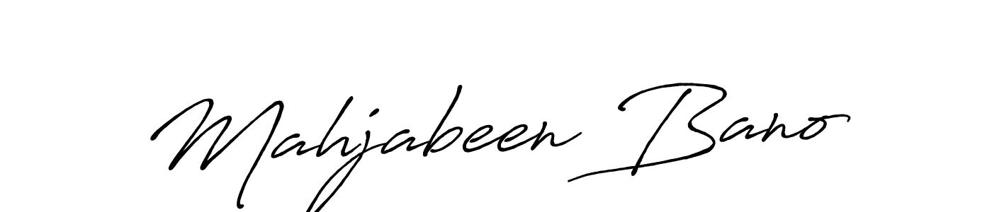 Use a signature maker to create a handwritten signature online. With this signature software, you can design (Antro_Vectra_Bolder) your own signature for name Mahjabeen Bano. Mahjabeen Bano signature style 7 images and pictures png