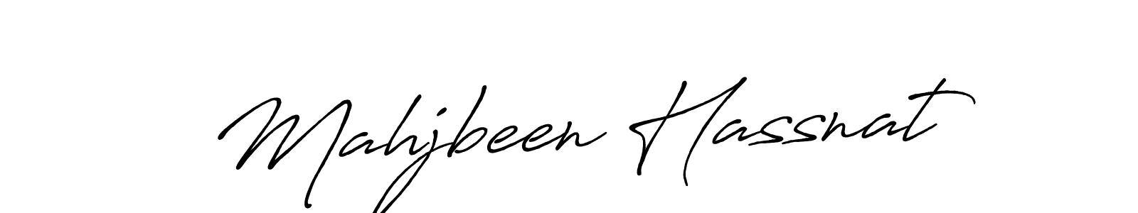 Also we have Mahjbeen Hassnat name is the best signature style. Create professional handwritten signature collection using Antro_Vectra_Bolder autograph style. Mahjbeen Hassnat signature style 7 images and pictures png
