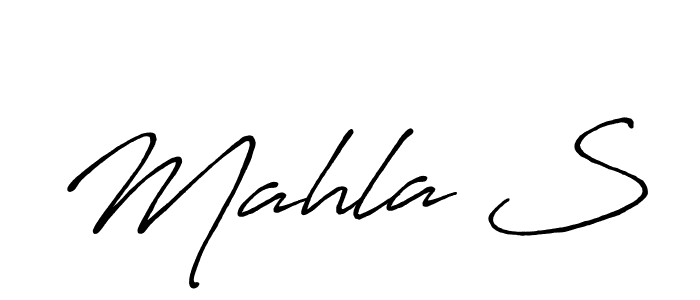 How to make Mahla S name signature. Use Antro_Vectra_Bolder style for creating short signs online. This is the latest handwritten sign. Mahla S signature style 7 images and pictures png