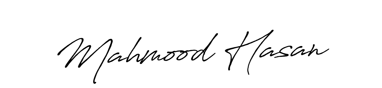 Create a beautiful signature design for name Mahmood Hasan. With this signature (Antro_Vectra_Bolder) fonts, you can make a handwritten signature for free. Mahmood Hasan signature style 7 images and pictures png