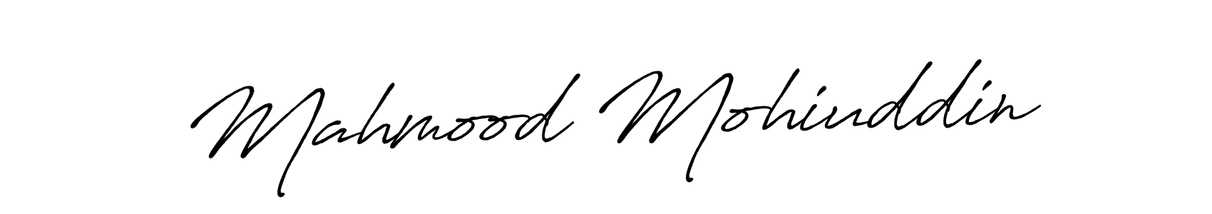 Also we have Mahmood Mohiuddin name is the best signature style. Create professional handwritten signature collection using Antro_Vectra_Bolder autograph style. Mahmood Mohiuddin signature style 7 images and pictures png