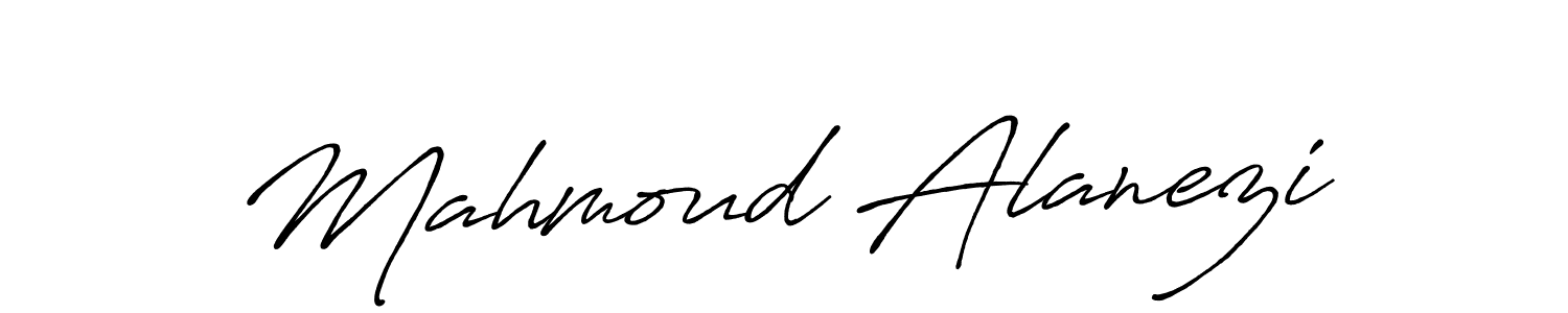 Create a beautiful signature design for name Mahmoud Alanezi. With this signature (Antro_Vectra_Bolder) fonts, you can make a handwritten signature for free. Mahmoud Alanezi signature style 7 images and pictures png