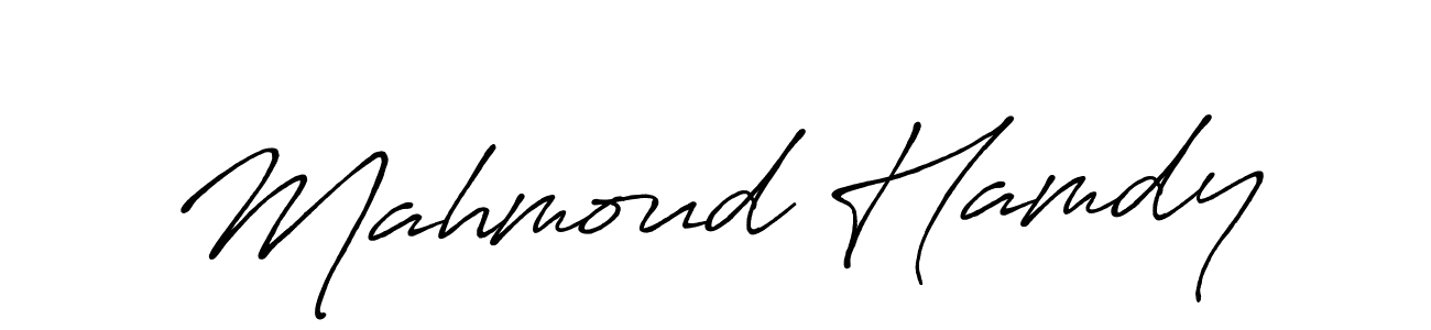 How to make Mahmoud Hamdy name signature. Use Antro_Vectra_Bolder style for creating short signs online. This is the latest handwritten sign. Mahmoud Hamdy signature style 7 images and pictures png