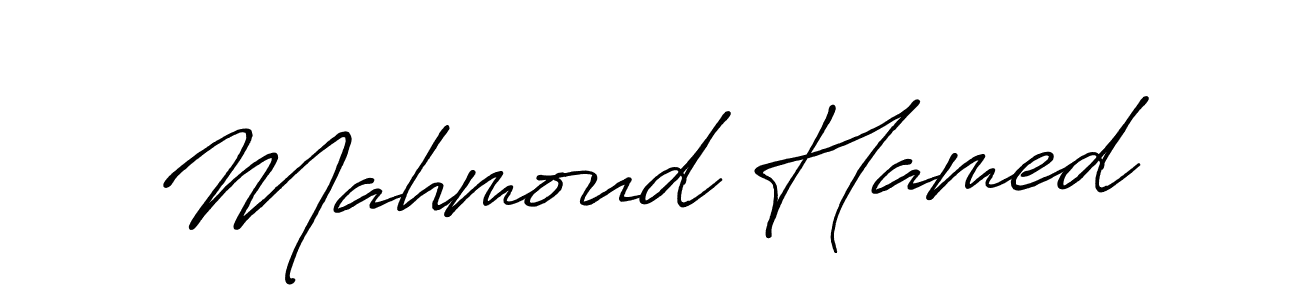 How to make Mahmoud Hamed name signature. Use Antro_Vectra_Bolder style for creating short signs online. This is the latest handwritten sign. Mahmoud Hamed signature style 7 images and pictures png