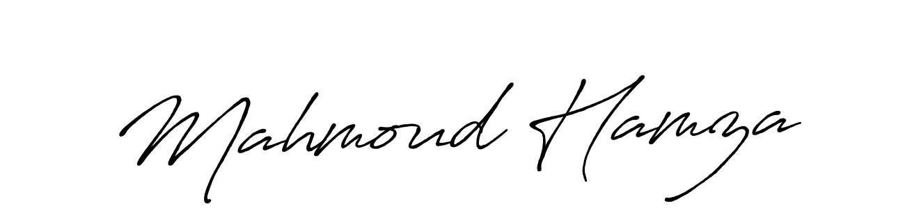 How to make Mahmoud Hamza name signature. Use Antro_Vectra_Bolder style for creating short signs online. This is the latest handwritten sign. Mahmoud Hamza signature style 7 images and pictures png