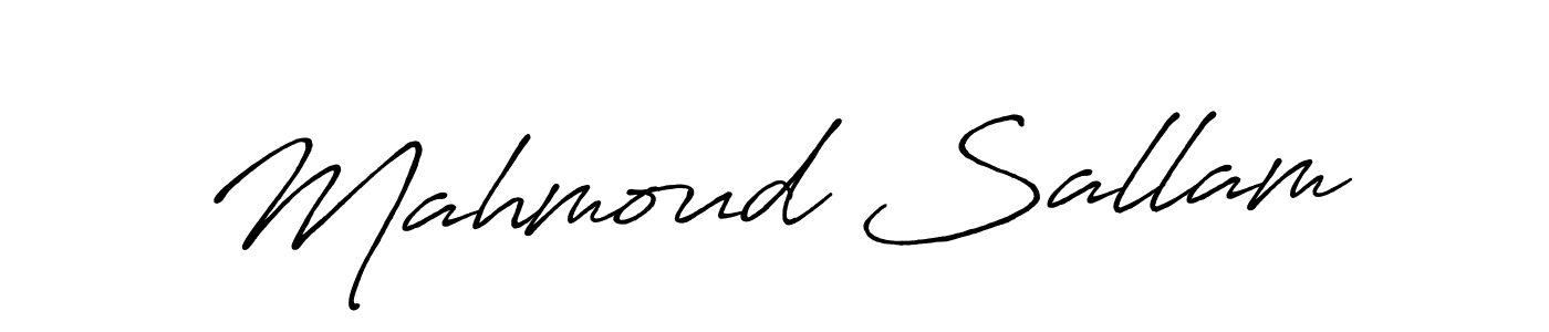 Design your own signature with our free online signature maker. With this signature software, you can create a handwritten (Antro_Vectra_Bolder) signature for name Mahmoud Sallam. Mahmoud Sallam signature style 7 images and pictures png