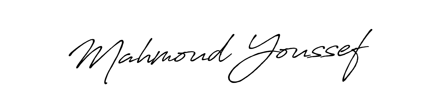 Create a beautiful signature design for name Mahmoud Youssef. With this signature (Antro_Vectra_Bolder) fonts, you can make a handwritten signature for free. Mahmoud Youssef signature style 7 images and pictures png