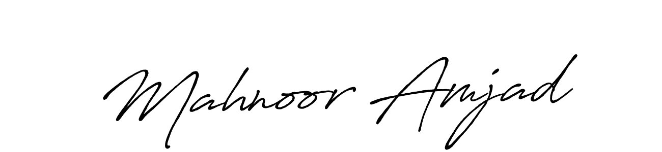 Mahnoor Amjad stylish signature style. Best Handwritten Sign (Antro_Vectra_Bolder) for my name. Handwritten Signature Collection Ideas for my name Mahnoor Amjad. Mahnoor Amjad signature style 7 images and pictures png