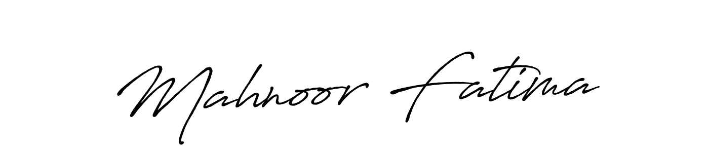 Create a beautiful signature design for name Mahnoor Fatima. With this signature (Antro_Vectra_Bolder) fonts, you can make a handwritten signature for free. Mahnoor Fatima signature style 7 images and pictures png