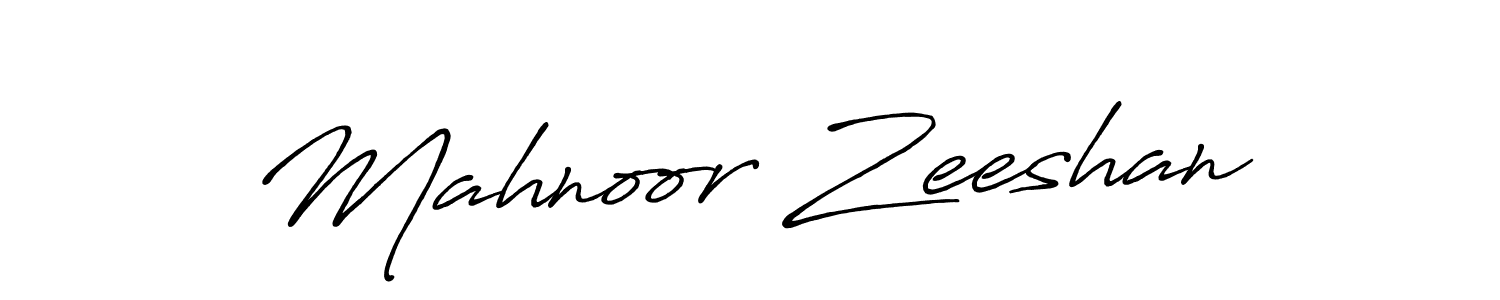 Make a beautiful signature design for name Mahnoor Zeeshan. With this signature (Antro_Vectra_Bolder) style, you can create a handwritten signature for free. Mahnoor Zeeshan signature style 7 images and pictures png