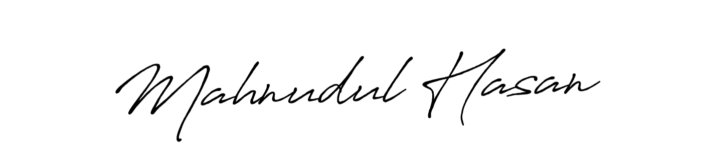 Make a beautiful signature design for name Mahnudul Hasan. With this signature (Antro_Vectra_Bolder) style, you can create a handwritten signature for free. Mahnudul Hasan signature style 7 images and pictures png