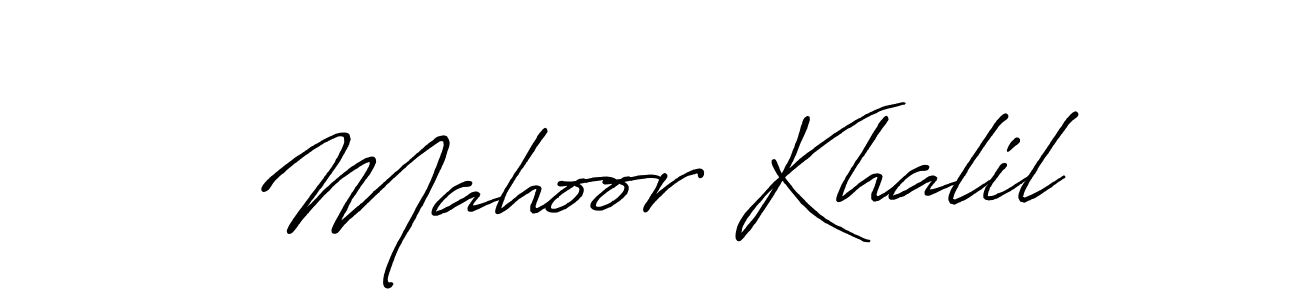 It looks lik you need a new signature style for name Mahoor Khalil. Design unique handwritten (Antro_Vectra_Bolder) signature with our free signature maker in just a few clicks. Mahoor Khalil signature style 7 images and pictures png