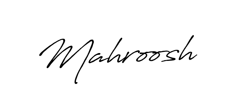 Antro_Vectra_Bolder is a professional signature style that is perfect for those who want to add a touch of class to their signature. It is also a great choice for those who want to make their signature more unique. Get Mahroosh name to fancy signature for free. Mahroosh signature style 7 images and pictures png