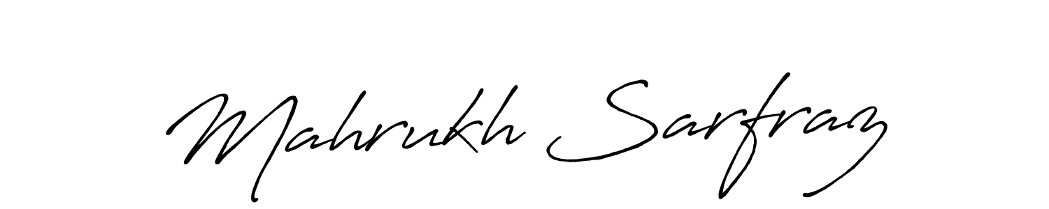 Create a beautiful signature design for name Mahrukh Sarfraz. With this signature (Antro_Vectra_Bolder) fonts, you can make a handwritten signature for free. Mahrukh Sarfraz signature style 7 images and pictures png