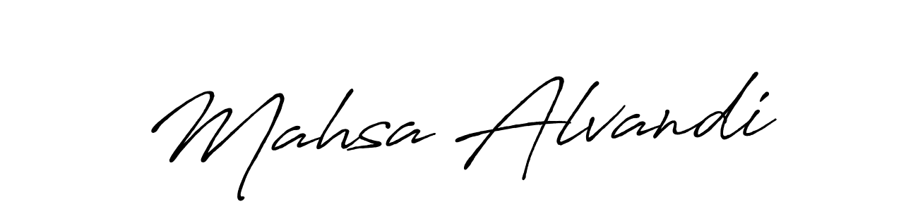 Create a beautiful signature design for name Mahsa Alvandi. With this signature (Antro_Vectra_Bolder) fonts, you can make a handwritten signature for free. Mahsa Alvandi signature style 7 images and pictures png