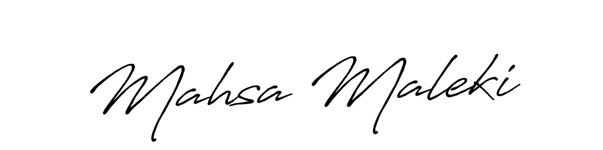 How to make Mahsa Maleki name signature. Use Antro_Vectra_Bolder style for creating short signs online. This is the latest handwritten sign. Mahsa Maleki signature style 7 images and pictures png