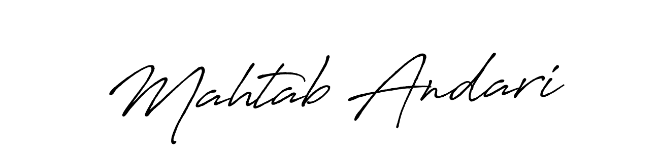 Here are the top 10 professional signature styles for the name Mahtab Andari. These are the best autograph styles you can use for your name. Mahtab Andari signature style 7 images and pictures png