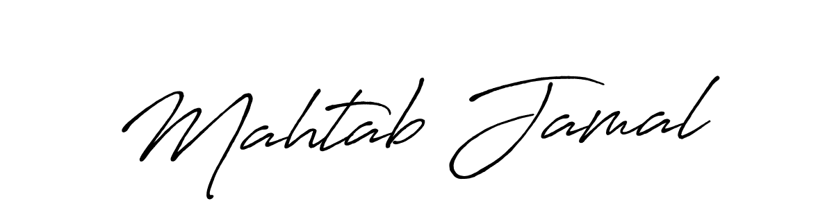 How to make Mahtab Jamal name signature. Use Antro_Vectra_Bolder style for creating short signs online. This is the latest handwritten sign. Mahtab Jamal signature style 7 images and pictures png