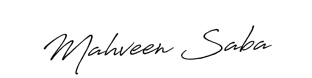 Mahveen Saba stylish signature style. Best Handwritten Sign (Antro_Vectra_Bolder) for my name. Handwritten Signature Collection Ideas for my name Mahveen Saba. Mahveen Saba signature style 7 images and pictures png