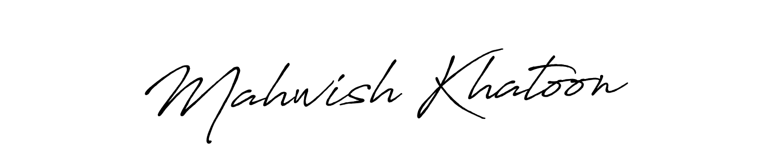 How to make Mahwish Khatoon name signature. Use Antro_Vectra_Bolder style for creating short signs online. This is the latest handwritten sign. Mahwish Khatoon signature style 7 images and pictures png