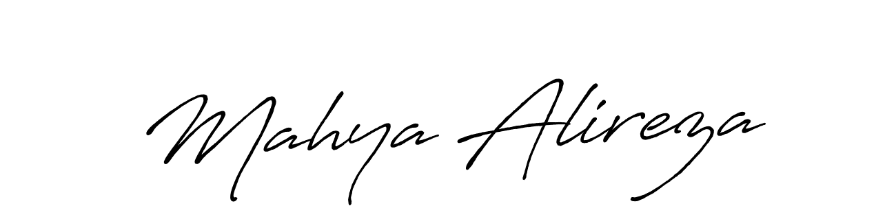 Also You can easily find your signature by using the search form. We will create Mahya Alireza name handwritten signature images for you free of cost using Antro_Vectra_Bolder sign style. Mahya Alireza signature style 7 images and pictures png