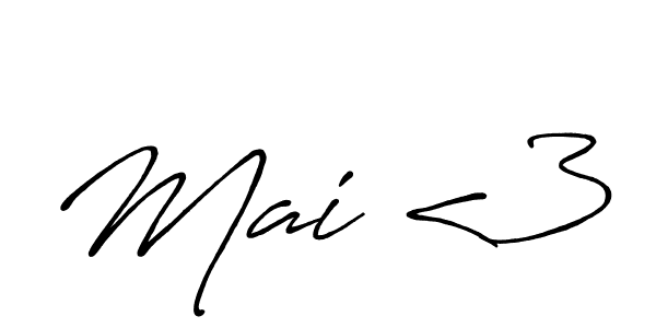 Mai <3 stylish signature style. Best Handwritten Sign (Antro_Vectra_Bolder) for my name. Handwritten Signature Collection Ideas for my name Mai <3. Mai <3 signature style 7 images and pictures png