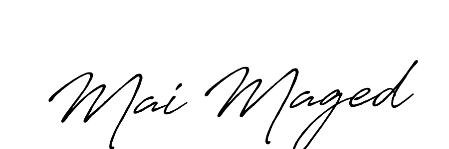 Design your own signature with our free online signature maker. With this signature software, you can create a handwritten (Antro_Vectra_Bolder) signature for name Mai Maged. Mai Maged signature style 7 images and pictures png