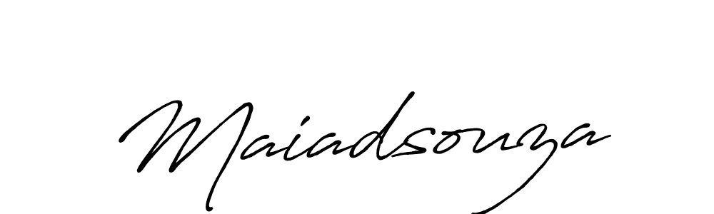 Make a short Maiadsouza signature style. Manage your documents anywhere anytime using Antro_Vectra_Bolder. Create and add eSignatures, submit forms, share and send files easily. Maiadsouza signature style 7 images and pictures png