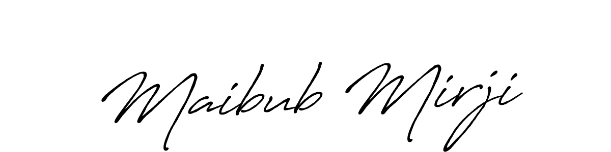 Also You can easily find your signature by using the search form. We will create Maibub Mirji name handwritten signature images for you free of cost using Antro_Vectra_Bolder sign style. Maibub Mirji signature style 7 images and pictures png